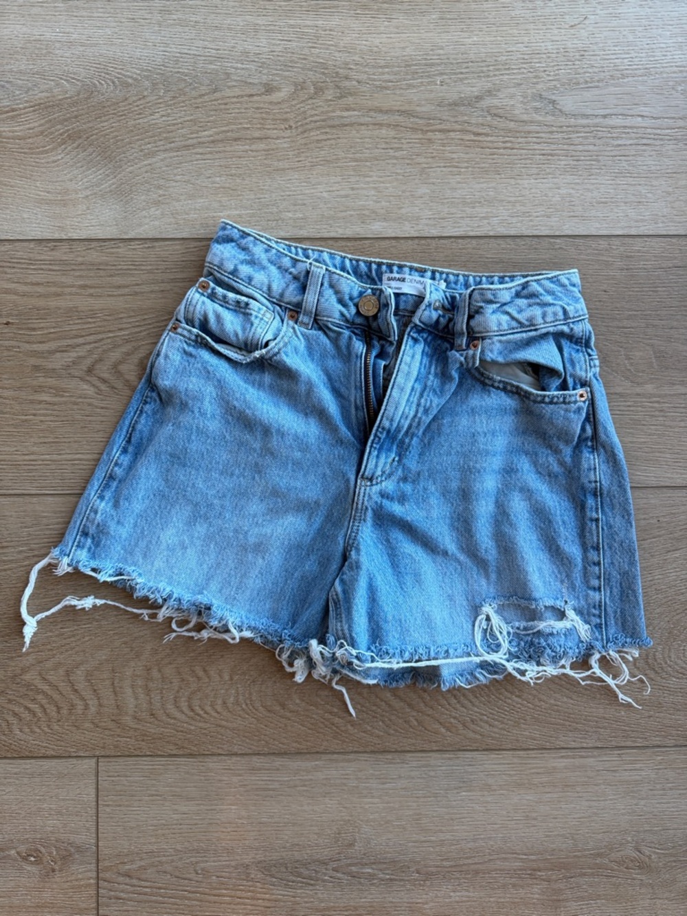 Garage Light Wash Denim Cutoff Shorts